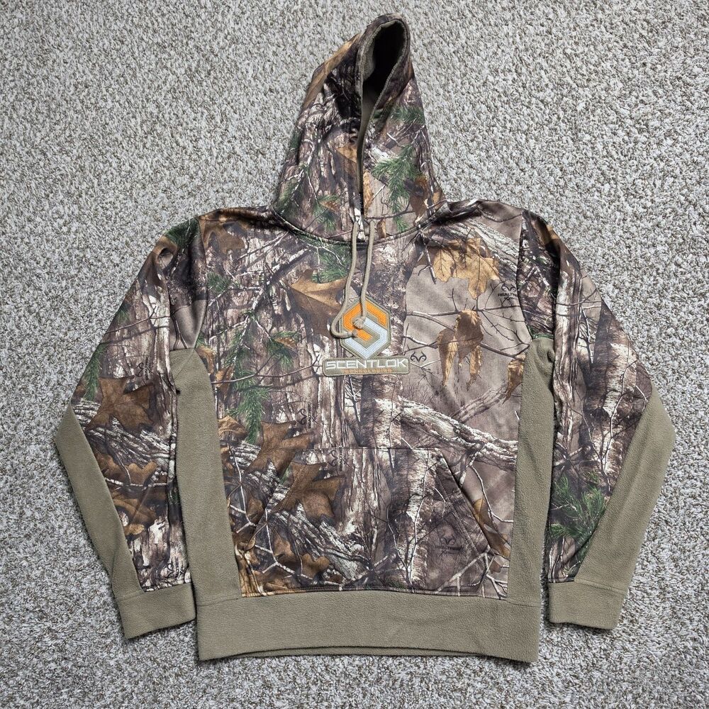 ScentLok Camo Hunting Hoodie Mens M Realtree Xtra Fleece Pullover Sweatshirt